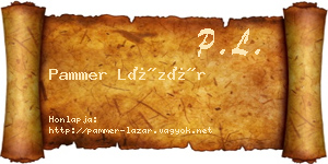 Pammer Lázár névjegykártya